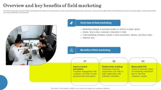 Field Marketing Strategies To Boost Product Sales Overview And Key Benefits Of Field Marketing Topics PDF