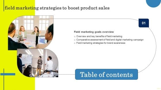 Field Marketing Strategies To Boost Product Sales Table Of Contents Formats PDF Field Marketing Strategies To Boost Product Sales Table Of Contents Formats PDF
