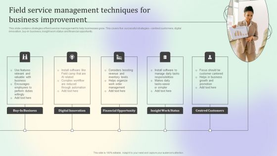 Field Service Management Techniques For Business Improvement Demonstration PDF Field Service Management Techniques For Business Improvement Demonstration PDF