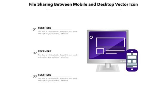 File Sharing Between Mobile And Desktop Vector Icon Ppt PowerPoint Presentation Diagram Ppt PDF