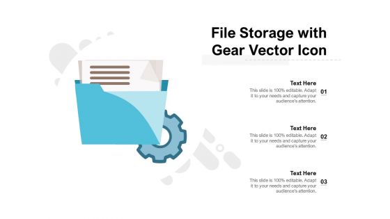 file storage with gear vector icon ppt powerpoint presentation slides deck