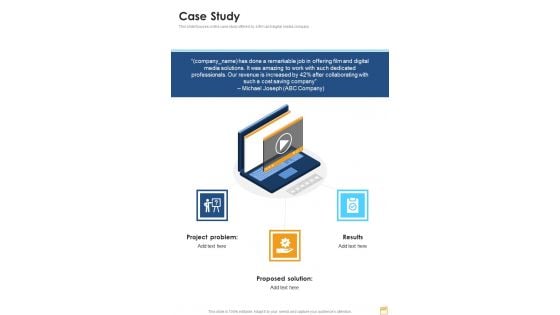 Film And Broadcasting Proposal Case Study One Pager Sample Example Document