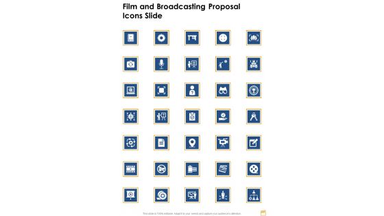 Film And Broadcasting Proposal Icons Slide One Pager Sample Example Document