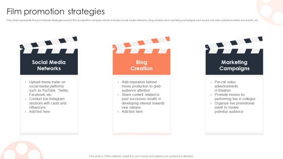 Film Promotion Strategies Film Media Company Profile Ppt PowerPoint Presentation Portfolio Graphics PDF