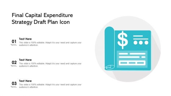 Final Capital Expenditure Strategy Draft Plan Icon Ppt PowerPoint Presentation File Graphics PDF