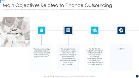 Finance And Accountancy BPO Main Objectives Related To Finance Outsourcing Clipart PDF