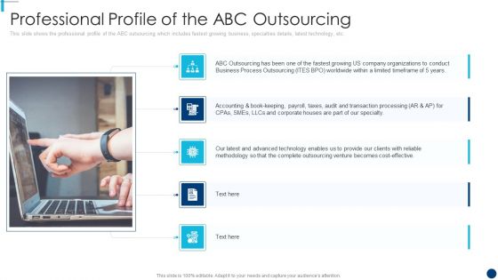 Finance And Accountancy BPO Professional Profile Of The ABC Outsourcing Clipart PDF