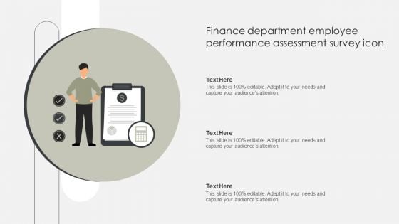 Finance Department Employee Performance Assessment Survey Icon Mockup PDF