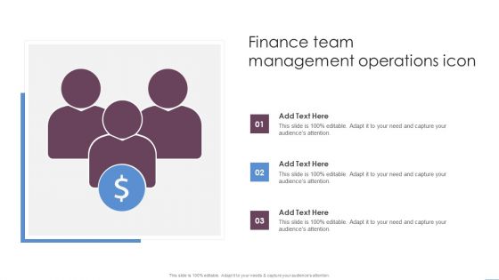 Finance Team Management Operations Icon Ppt PowerPoint Presentation Gallery Infographics PDF