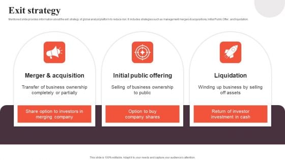 Financial Analytics Solution Investor Funding Elevator Pitch Deck Exit Strategy Diagrams PDF