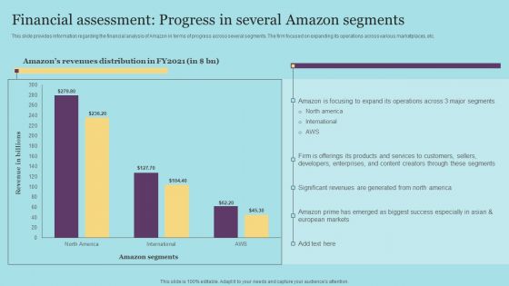 Financial Assessment Progress In Several Amazon Segments Slides PDF