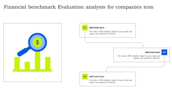 Financial Benchmark Evaluation Analysis For Companies Icon Icons PDF