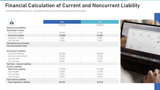 Financial Calculation Of Current And Noncurrent Liability Topics PDF