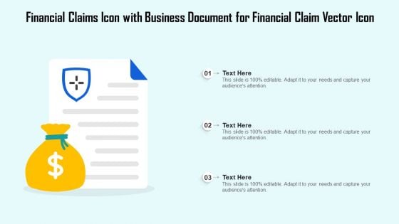 Financial Claims Icon With Business Document For Financial Claim Vector Icon Ppt PowerPoint Presentation Gallery Background Image PDF