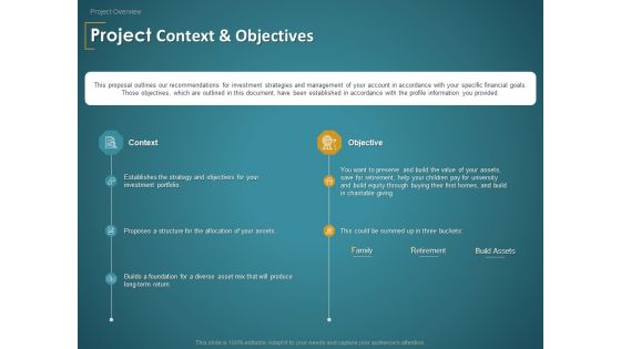 Financial Consultancy Proposal Project Context And Objectives Ppt PowerPoint Presentation Visual Aids Deck PDF