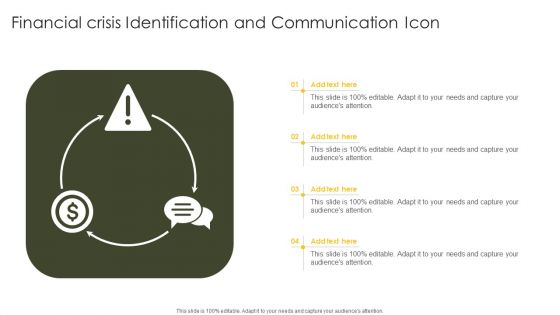 Financial Crisis Identification And Communication Icon Background PDF