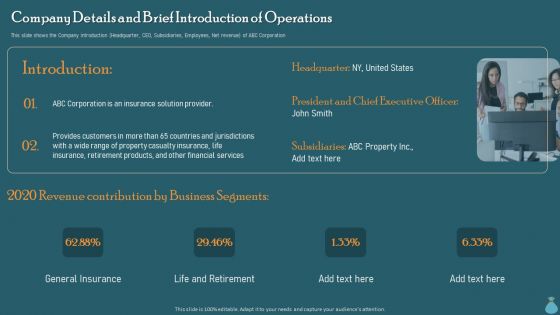 Financial Data Revelation To Varied Stakeholders Company Details And Brief Introduction Of Operations Mockup PDF