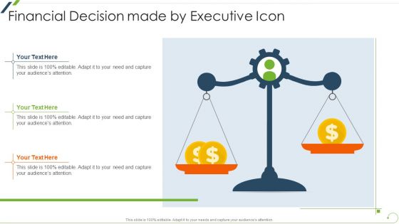 Financial Decision Made By Executive Icon Brochure PDF