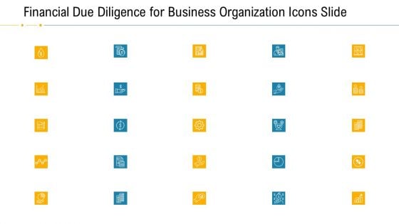 Financial Due Diligence For Business Organization Icons Slide Download PDF