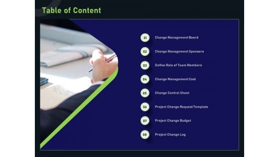 Financial Estimation Revamping Table Of Content Ppt Slides Design Inspiration PDF