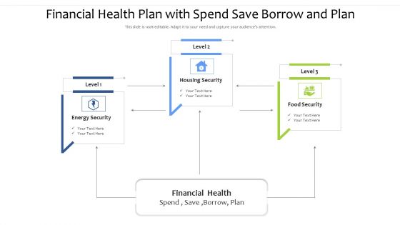 Financial Health Plan With Spend Save Borrow And Plan Professional PDF