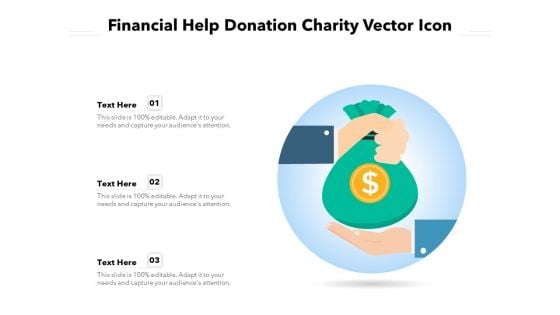 Financial Help Donation Charity Vector Icon Ppt PowerPoint Presentation Infographic Template Graphics PDF