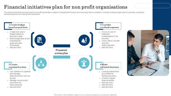 Financial Initiatives Plan For Non Profit Organisations Infographics PDF
