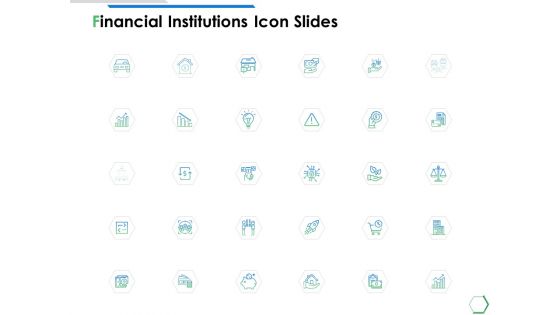 Financial Institutions Icon Slides Ppt PowerPoint Presentation Model Guidelines