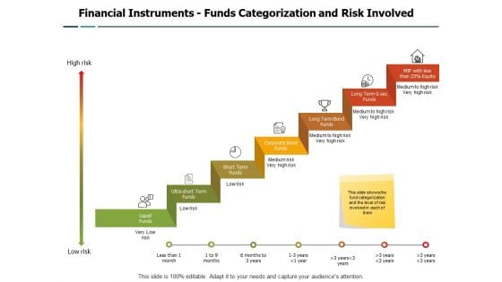 Financial Instruments Funds Categorization And Risk Involved Ppt PowerPoint Presentation Slides Slideshow