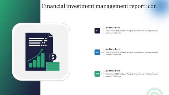 Financial Investment Management Report Icon Portrait PDF
