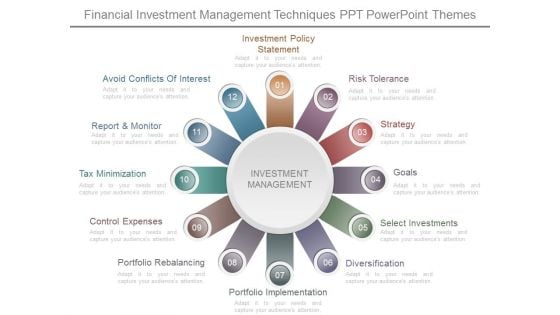 Financial Investment Management Techniques Ppt Powerpoint Themes