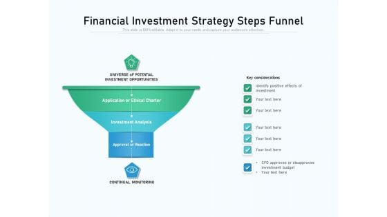 Financial Investment Strategy Steps Funnel Ppt PowerPoint Presentation File Portfolio PDF