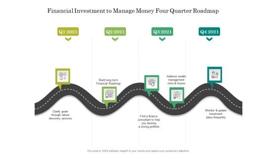 Financial Investment To Manage Money Four Quarter Roadmap Formats