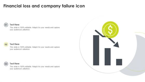 Financial Loss And Company Failure Icon Portrait PDF