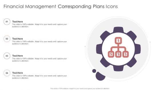 Financial Management Corresponding Plans Icons Background PDF