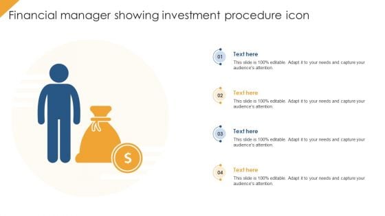 Financial Manager Showing Investment Procedure Icon Portrait PDF