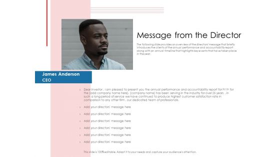 Financial PAR Message From The Director Ppt Slides Example PDF Financial PAR Message From The Director Ppt Slides Example PDF