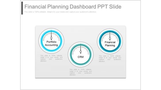 Financial Planning Dashboard Ppt Slide