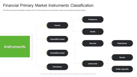 Financial Primary Market Instruments Classification Ppt PowerPoint Presentation File Examples PDF