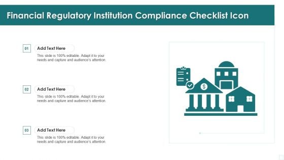 Financial Regulatory Institution Compliance Checklist Icon Mockup PDF