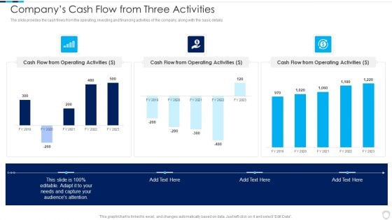 Financial Report Of An IT Firm Companys Cash Flow From Three Activities Sample PDF