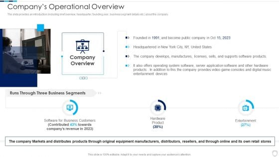 Financial Report Of An IT Firm Companys Operational Overview Designs PDF