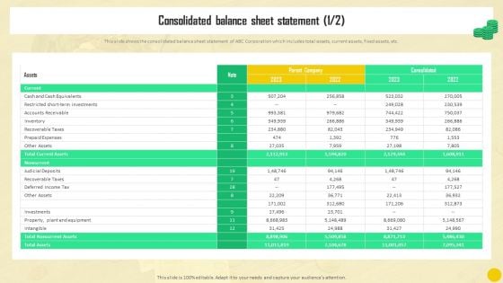 Financial Reporting To Analyze Consolidated Balance Sheet Statement Elements PDF