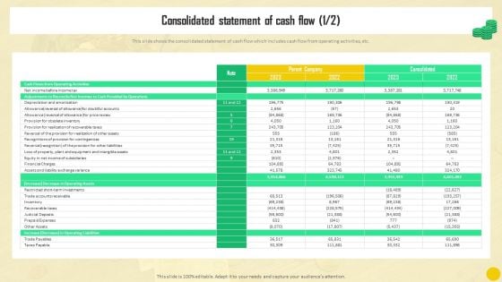 Financial Reporting To Analyze Consolidated Statement Of Cash Flow Diagrams PDF