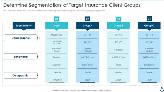 Financial Services Advisory Business Plan Determine Segmentation Of Target Insurance Designs PDF