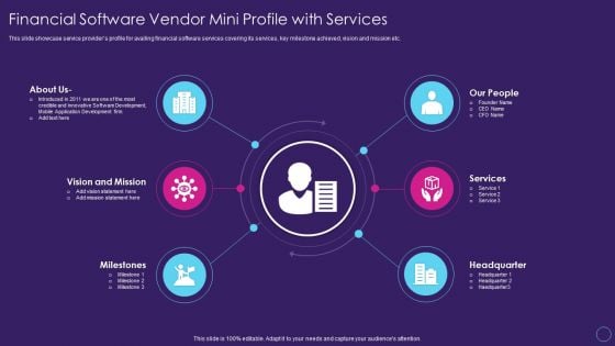 Financial Software Vendor Mini Profile With Services Digital Transformation Toolkit Accounting Finance Pictures PDF Financial Software Vendor Mini Profile With Services Digital Transformation Toolkit Accounting Finance Pictures PDF