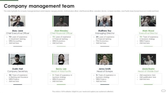 Financial Solutions Company Profile Company Management Team Microsoft PDF