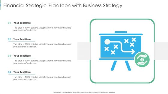 Financial Strategic Plan Icon With Business Strategy Brochure PDF