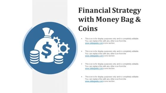 Financial Strategy With Money Bag And Coins Ppt PowerPoint Presentation Styles Format