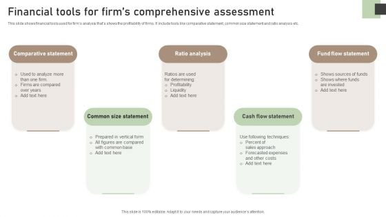 Financial Tools For Firms Comprehensive Assessment Themes PDF